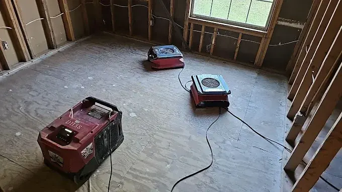 A technician checking a moisture reading
