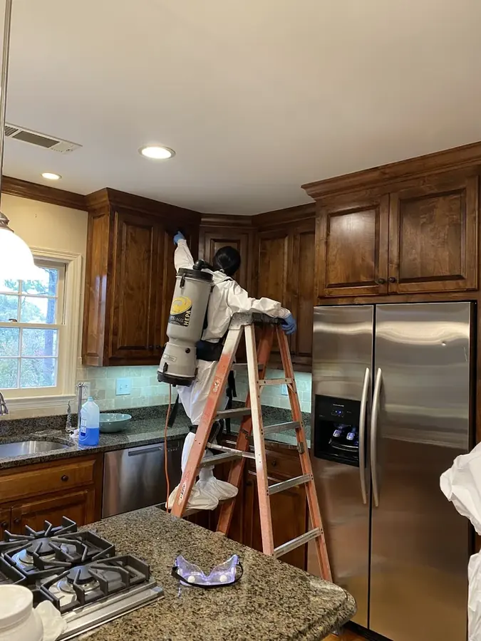 An appliance leak dried at the source in a Cary-area home